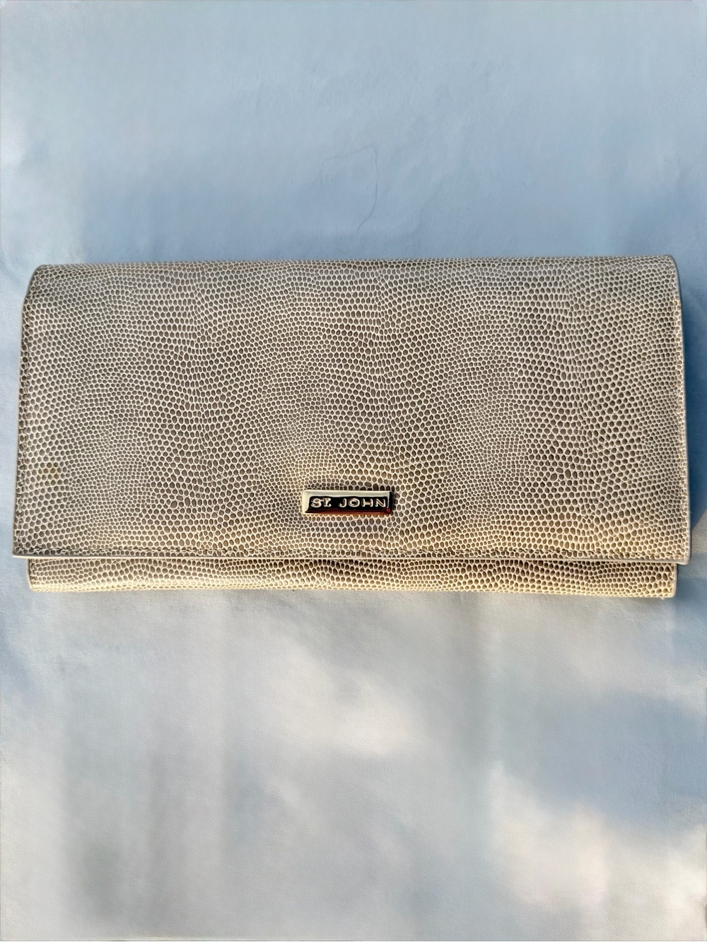 St. John Embossed Leather Clutch/Organizer